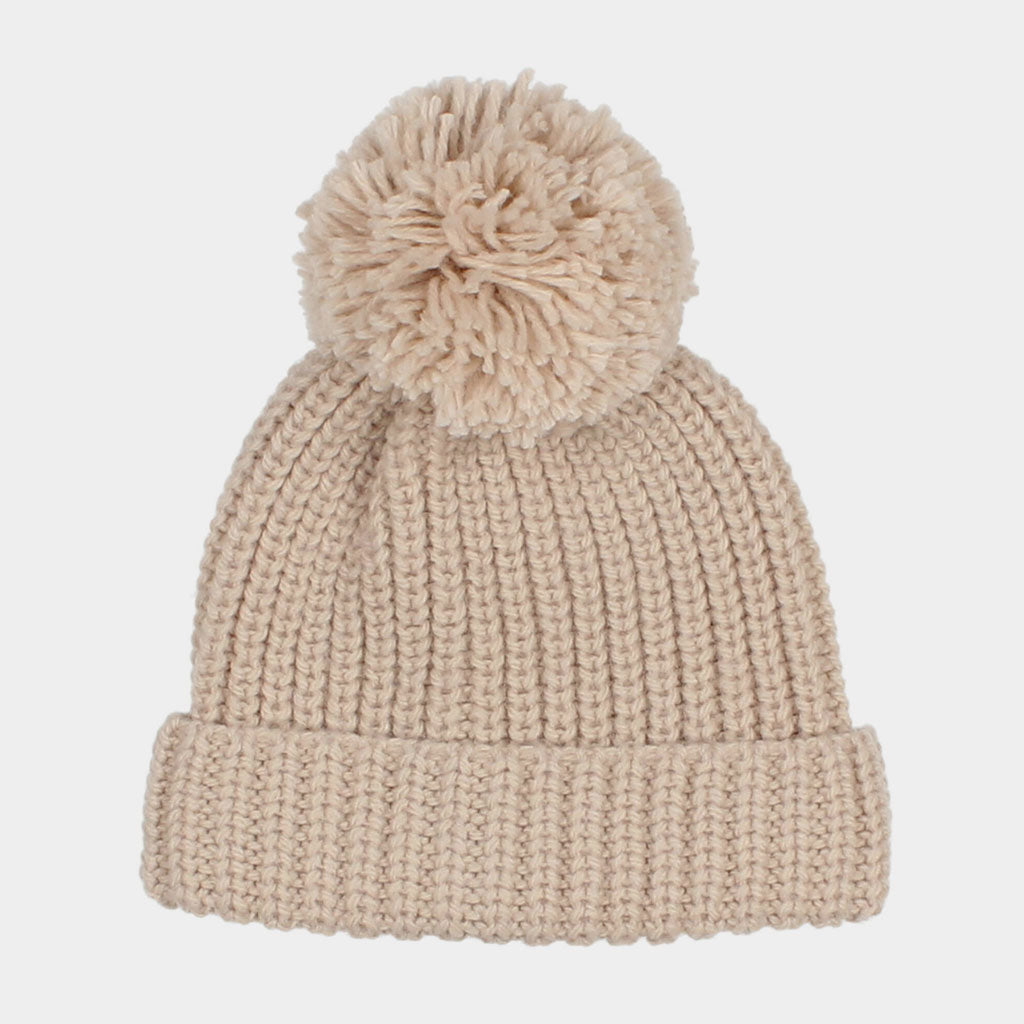 Mütze Pom Pom Knit Natural