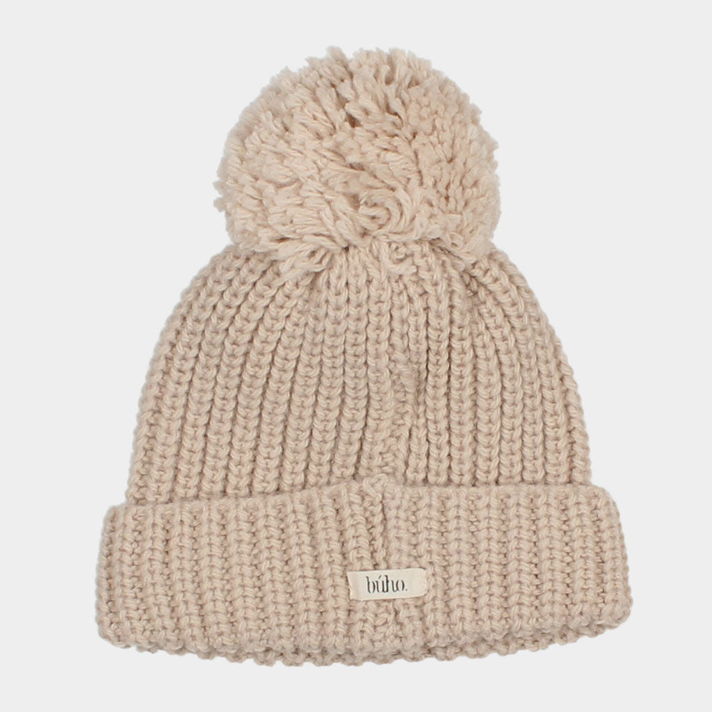 Mütze Pom Pom Knit Natural