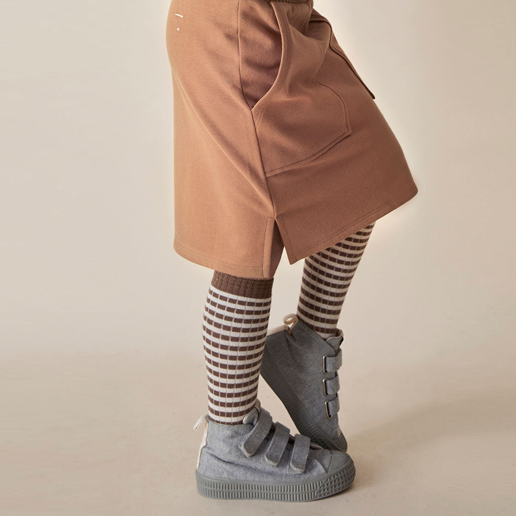 Socken Long Ribbed Brown