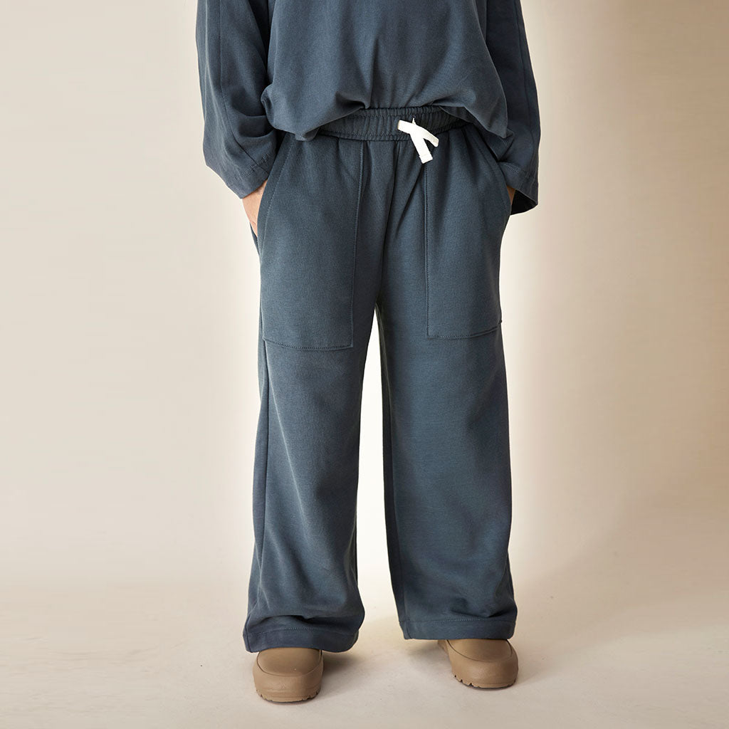 Hose Loose Straight Blue Grey