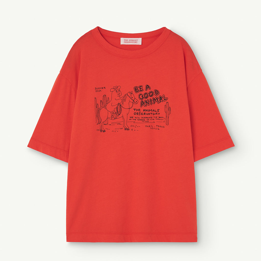 T-Shirt Rooster Oversize Red