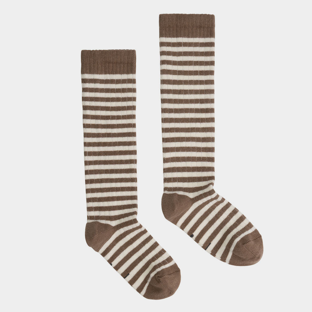 Socken Long Ribbed Brown