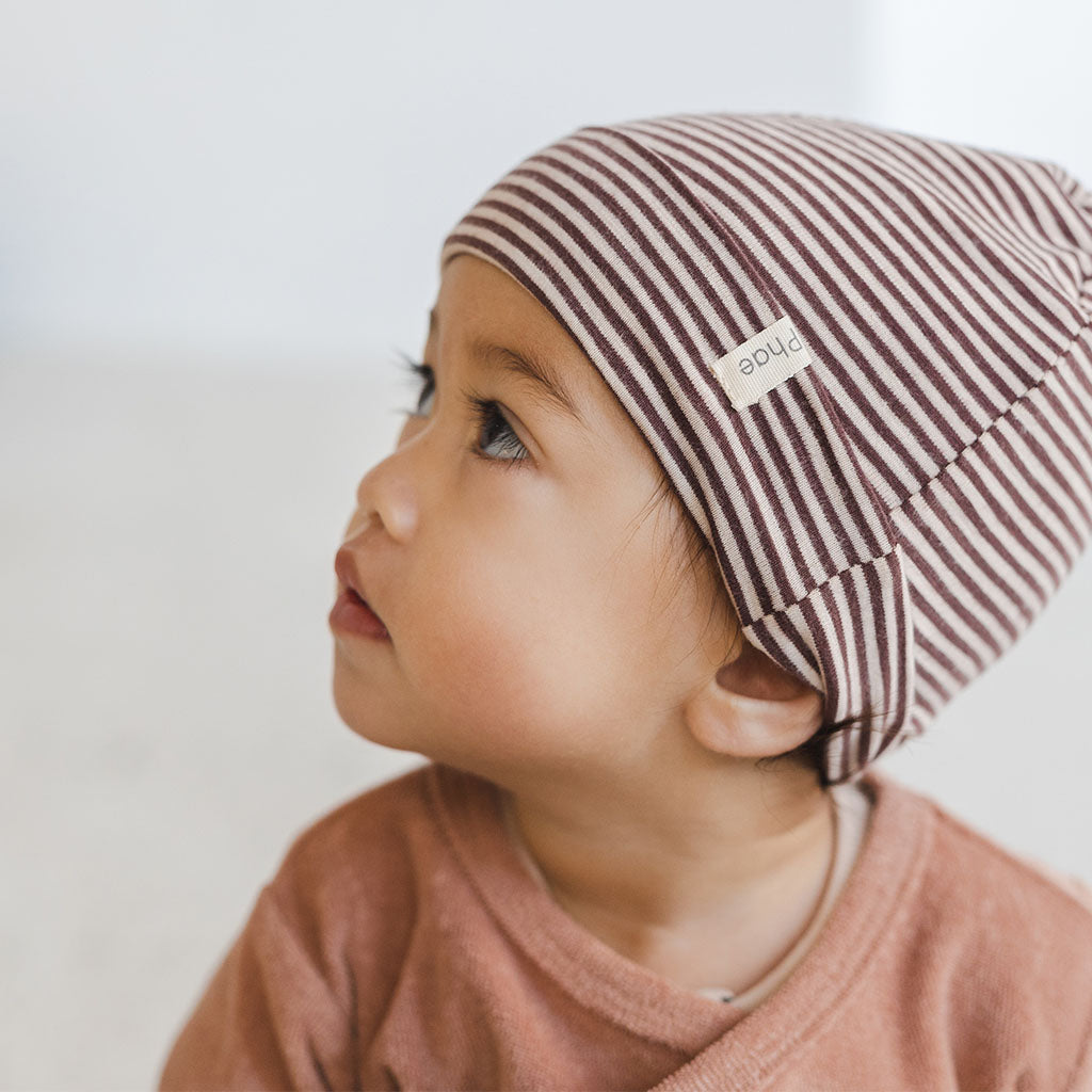 Baby Mütze Stripes Umber