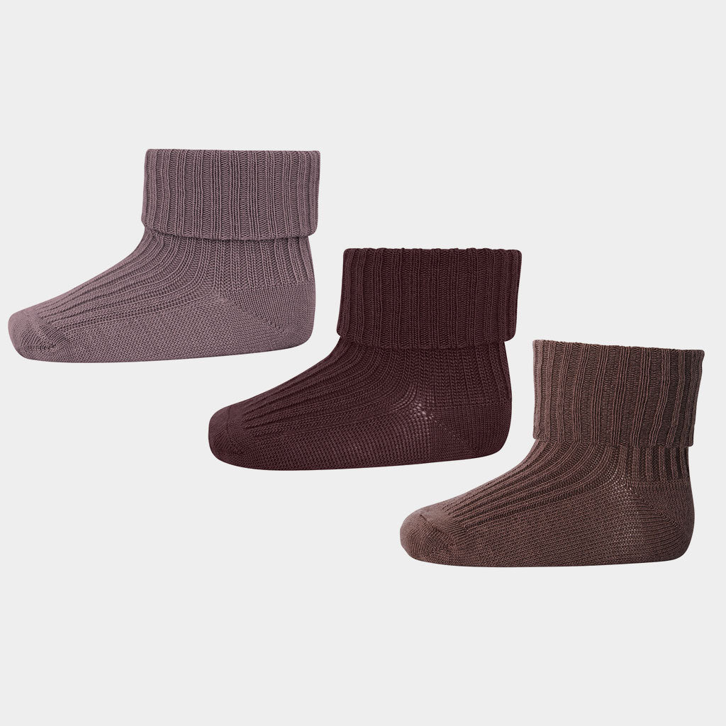 Babysocken WoolRib Grape 3er Pack