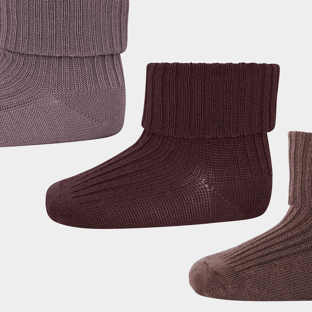 Babysocken WoolRib Grape 3er Pack