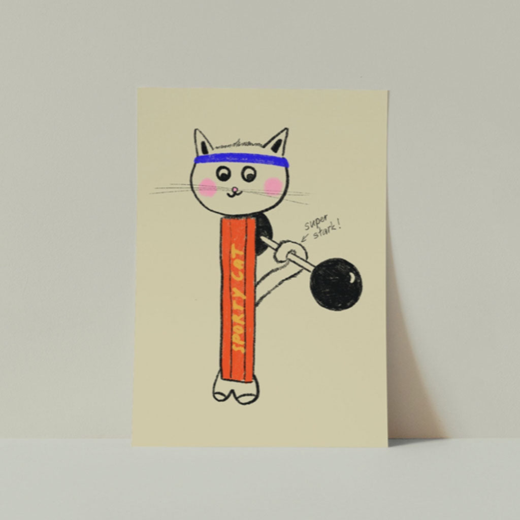 Postkarte Sporty Cat