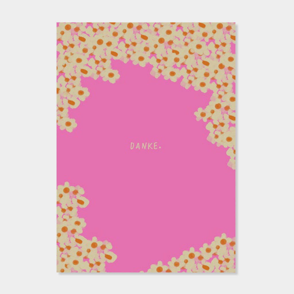 Postkarte Danke Pink