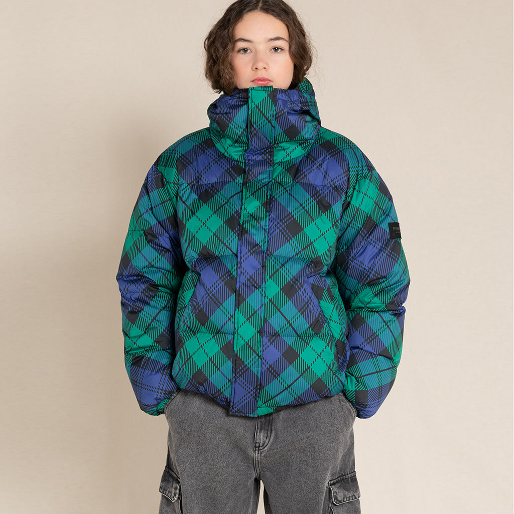 Daunenjacke Snowfall Blue Checkers