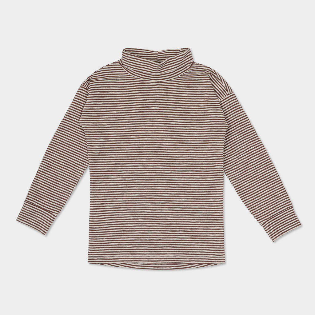 Rollkragenshirt Stripes Umber