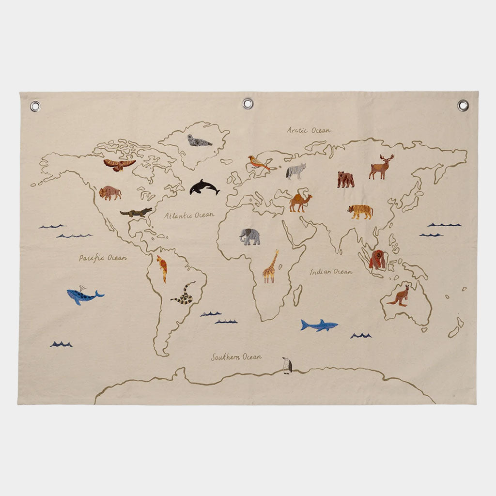 Weltkarte Textile Map