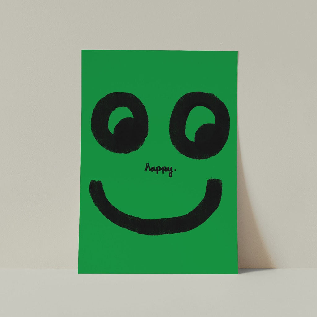 Postkarte Happy Grün