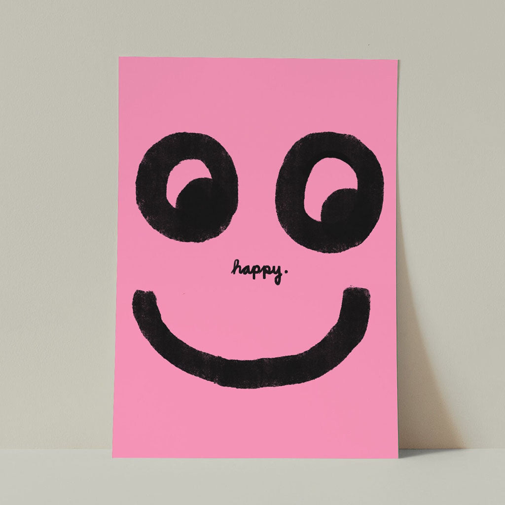 Postkarte Happy Pink
