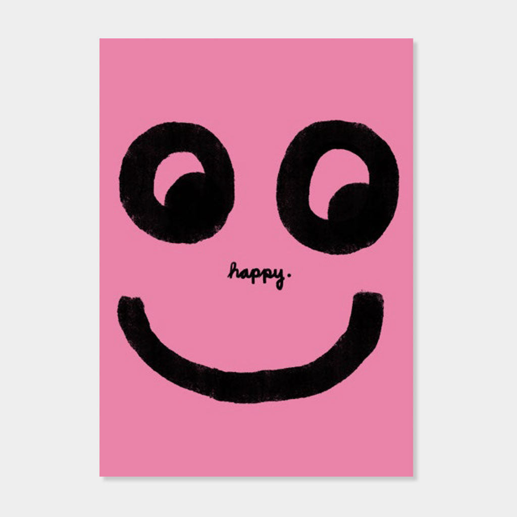 Postkarte Happy Pink