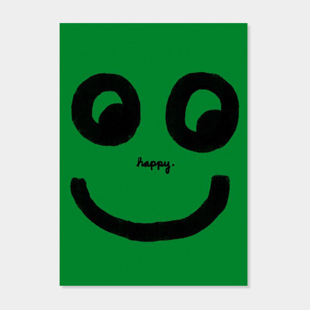 Postkarte Happy Grün
