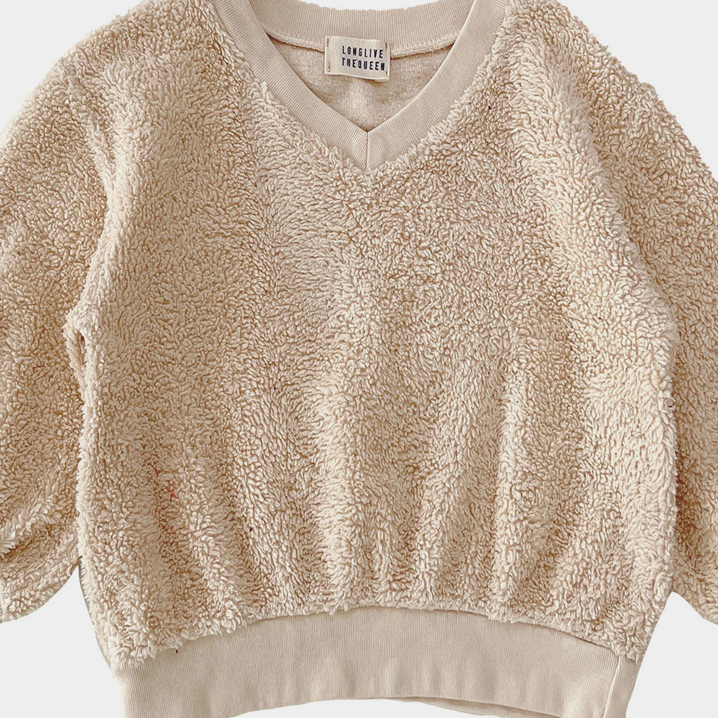 Sweatshirt Teddy V Beige