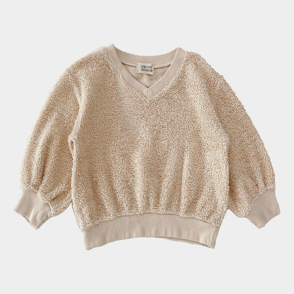 Sweatshirt Teddy V Beige