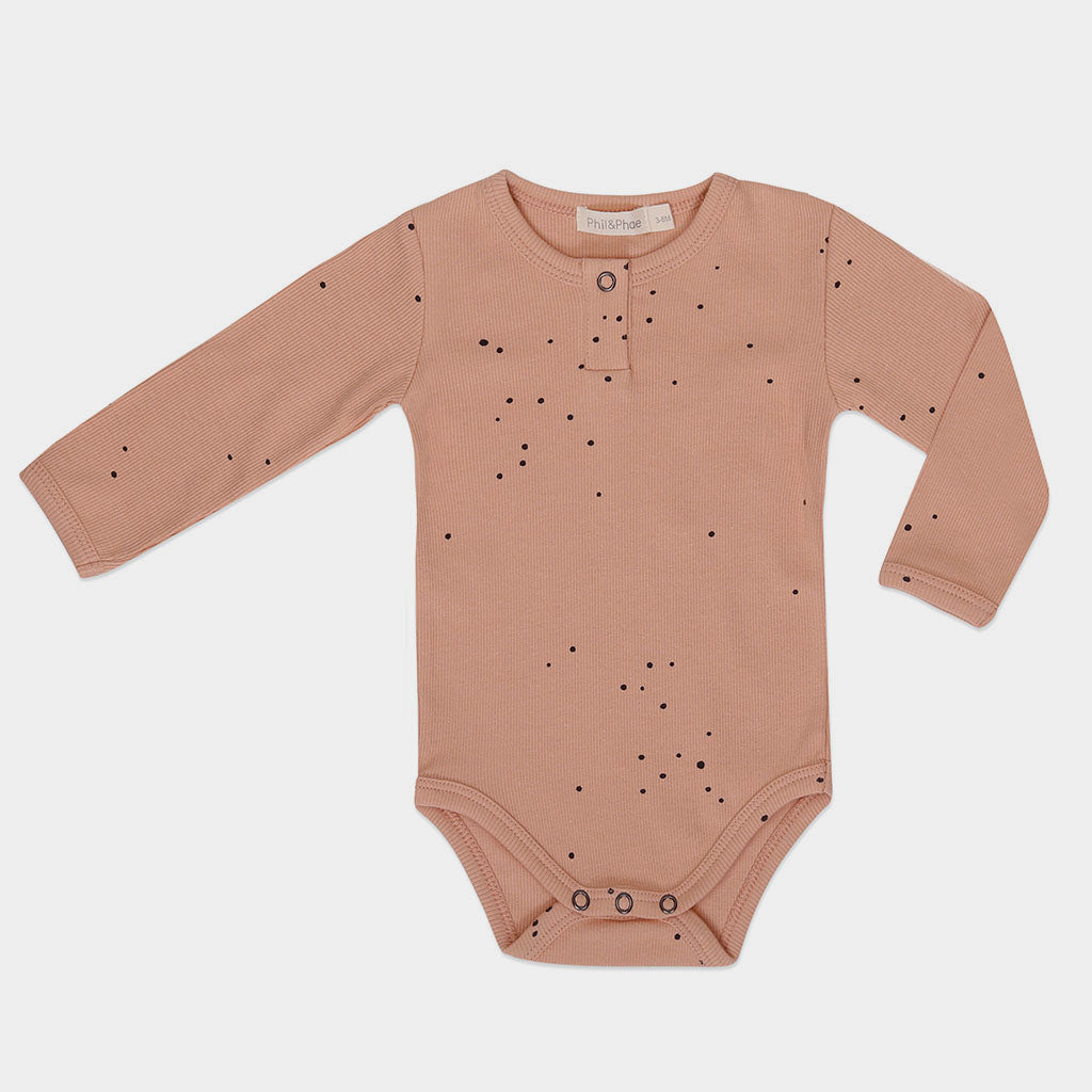 Body Rib Henley Peach