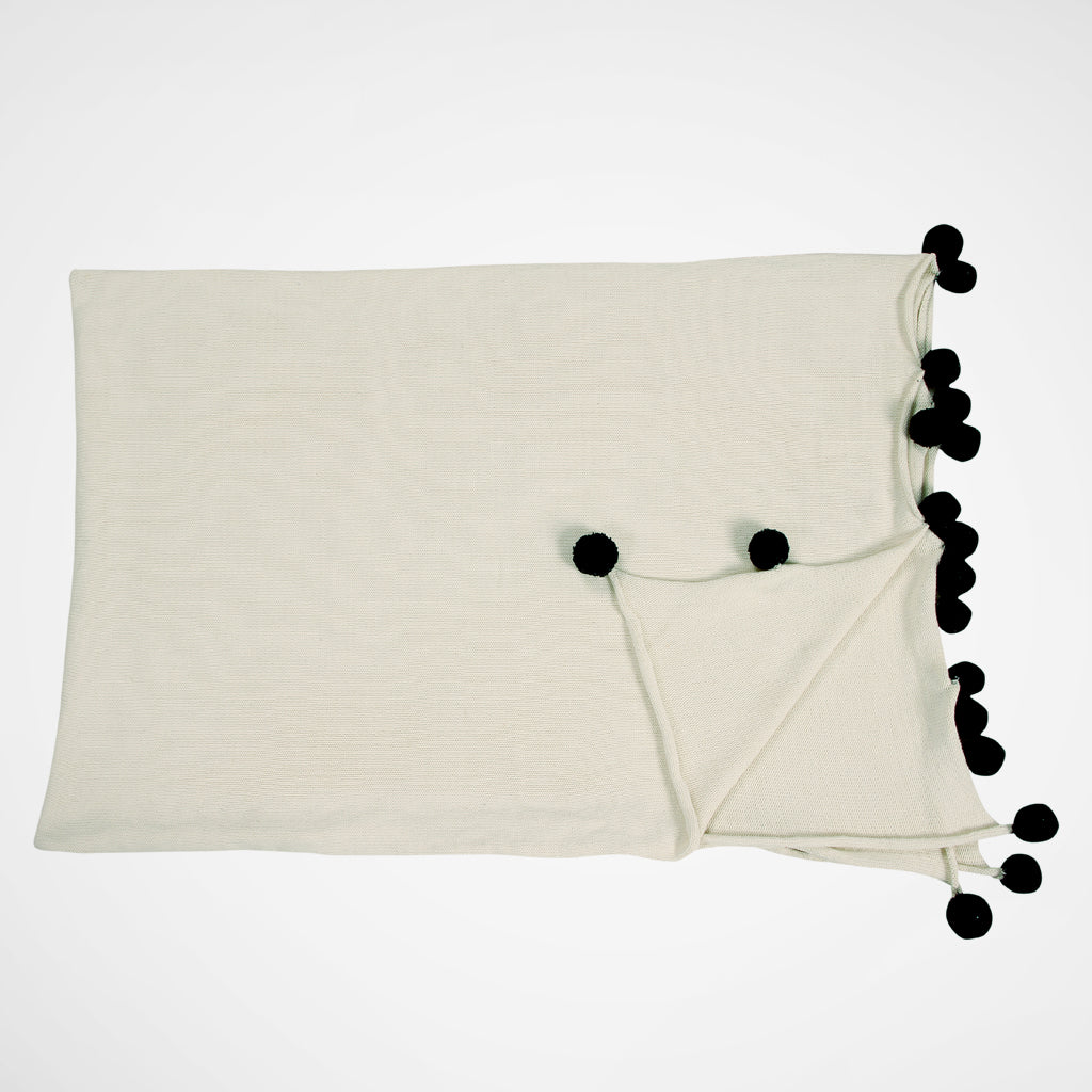 Decke Baumwolle Natural - Black