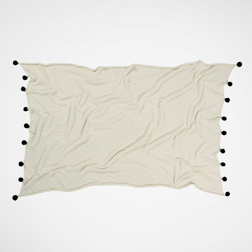 Decke Baumwolle Natural - Black
