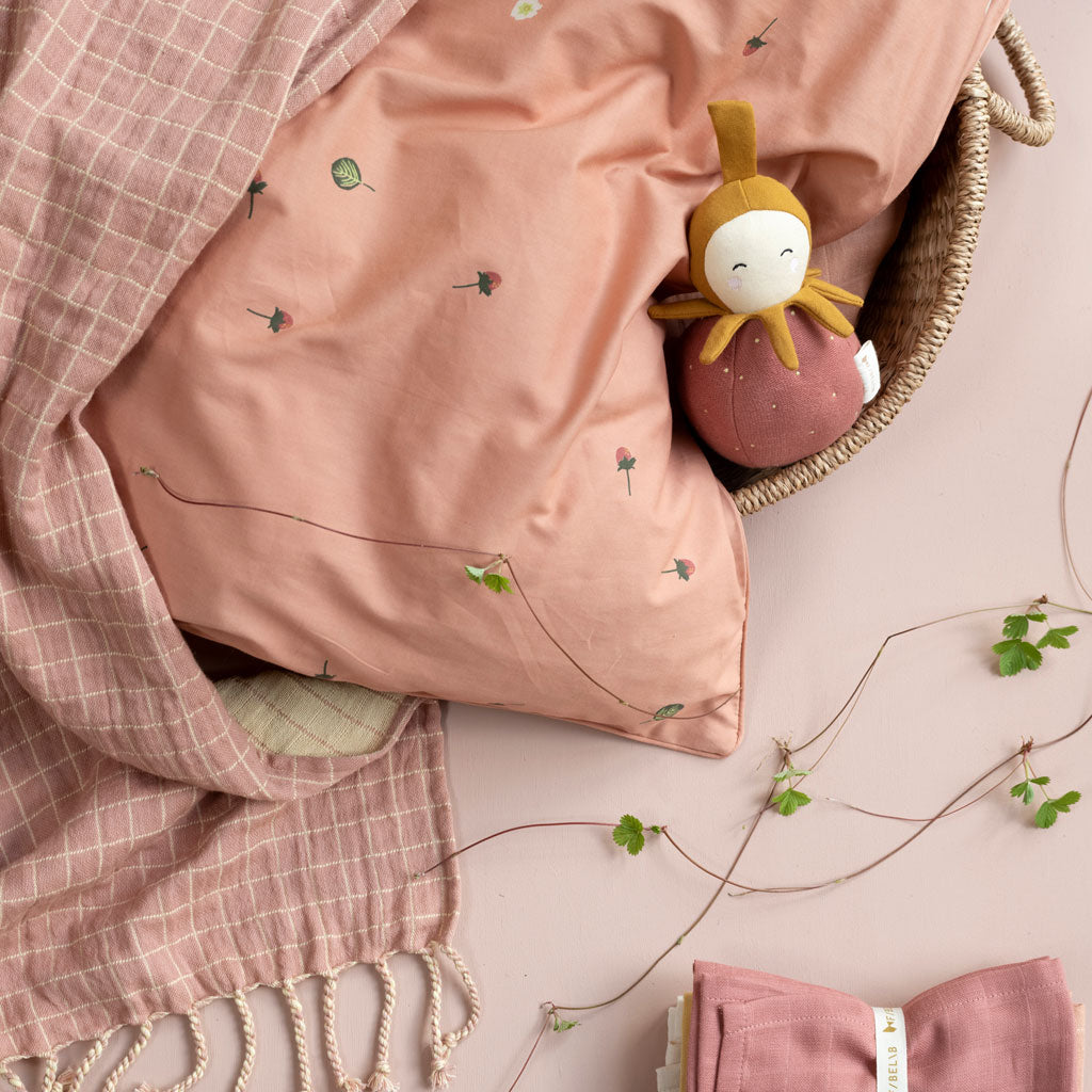 Baby Decke Grid Old Rose