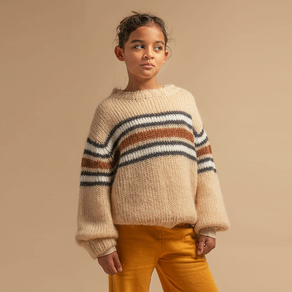 Pullover Striped Natural